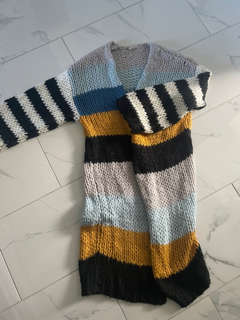 By Together Lavender and Pale Blue Chunky Knit Cardigan
